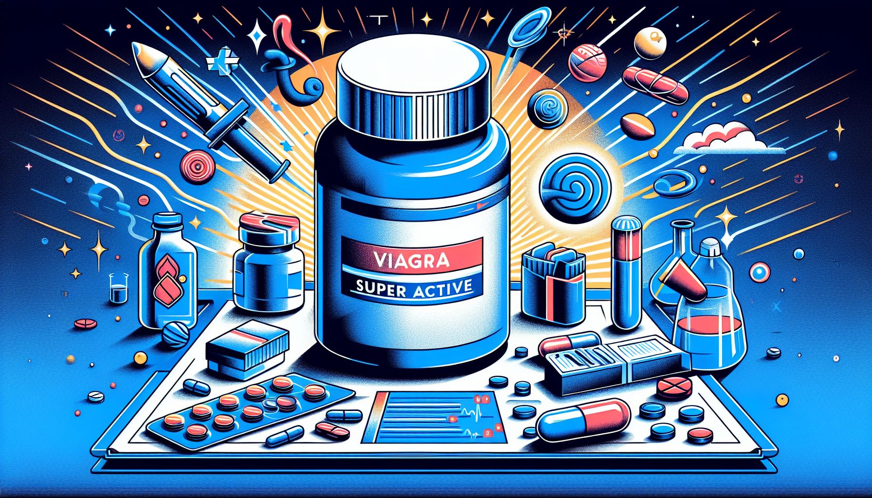 Blister pack of Viagra Super Active capsules with a stethoscope symbolizing expert medical guidance on erectile dysfunction treatment